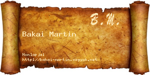 Bakai Martin névjegykártya